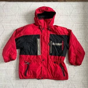 Vintage Obermeyer Skiwear Men’s Black/Red Winter Ski Snowboard Zip Up Jacket